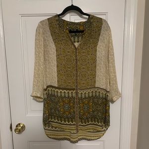 Nic+Zoe Flowy Button-Up Tunic (S)